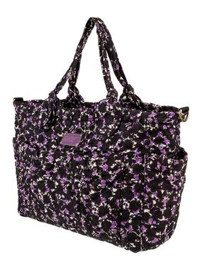 MARC JACOBS Pretty Nylon Eliza Quilted Floral Weekender Bag in Black and Purple